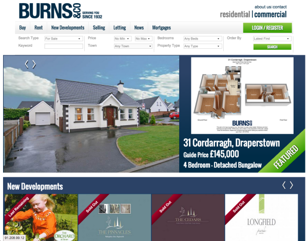 Burns & Co Website design and development